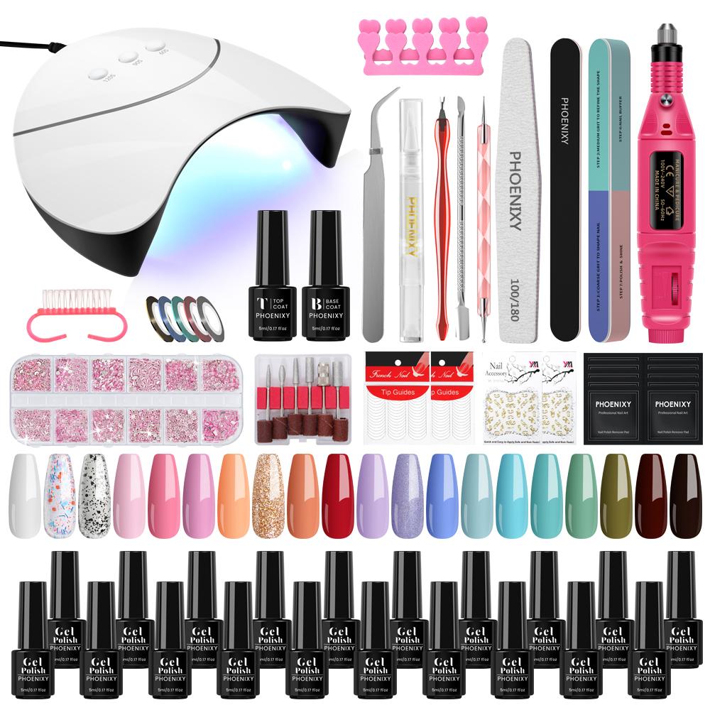 

Лампа PHOENIXY 36 Вт, профессиональный набор для ногтей, лампа для ногтей, сушилка для ногтей, фреза для ногтей, маникюрный набор для замачивания и инструменты для украшения дизайна ногтей Set 01