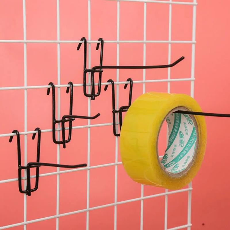 10Pcs Reusable Mesh Panel Hangers Metal Wear-Resistant Storage Hook Removable Universal Net Panel Hooks Store Storage Display