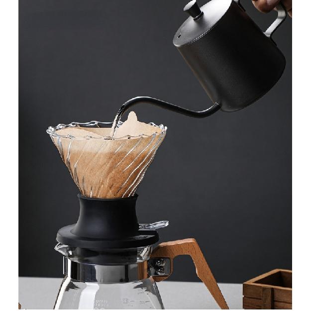 V60 Coffee Set Glass Coffee Pot Coffee Filter Cup Coffee Filter Paper Thickened Glass Filter Coffee Pot
