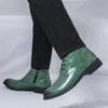 New Brand Designer Winter Pointed Alligator Pattern Leather Chelsea Ankle Boots For Men's Trend High Tops Shoes Zapatos Hombre