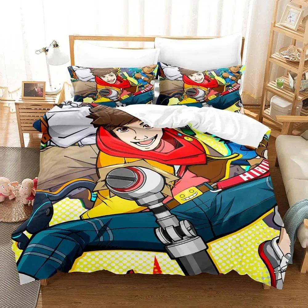 Anime Game Hi-Fi Rush Bedding Set Duvet Cover Bed Set Quilt Cover Pillowcase Comforter King Queen Size Boys Adult Bedding Set