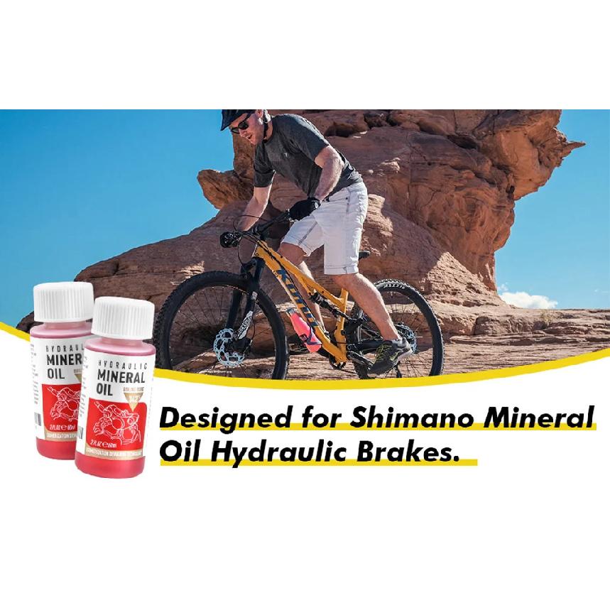 Brake Bleed Kit for Shimano Hydraulic Brakes, Brake Fluid Change Hydraulic Kits, Including 2Pcs 60ml Brake Fluid Mineral Oil