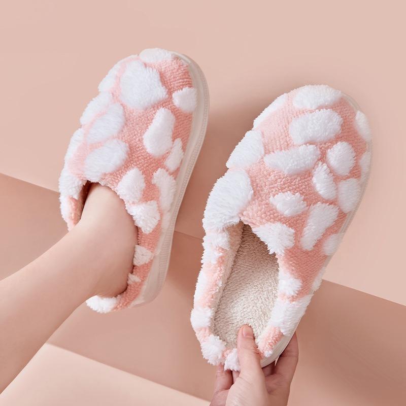 Thick-bottomed plush cotton slippers female cute home autumn and winter thickened warm cotton mop