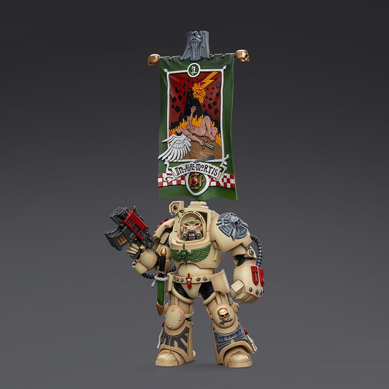 In Stock JOYTOY Warhammer 40K Dark Angels Deathwing Ancient with Company Banner 1:18 Action Figure,Collection Model