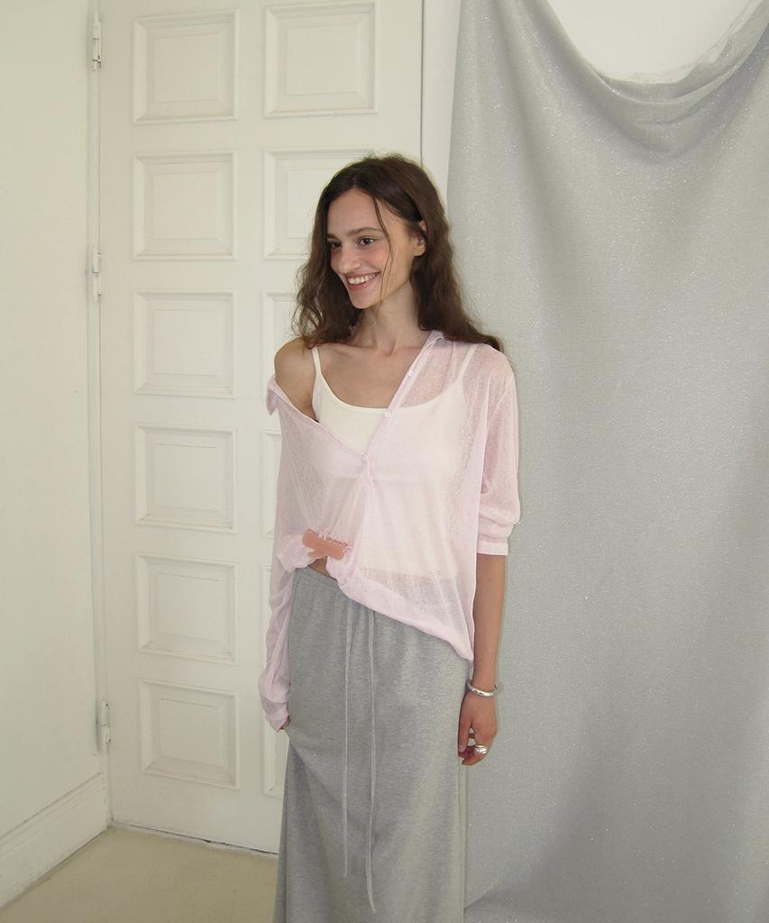 Eopaeleolakaibeu Veil Sheer Layered Knit - Pink