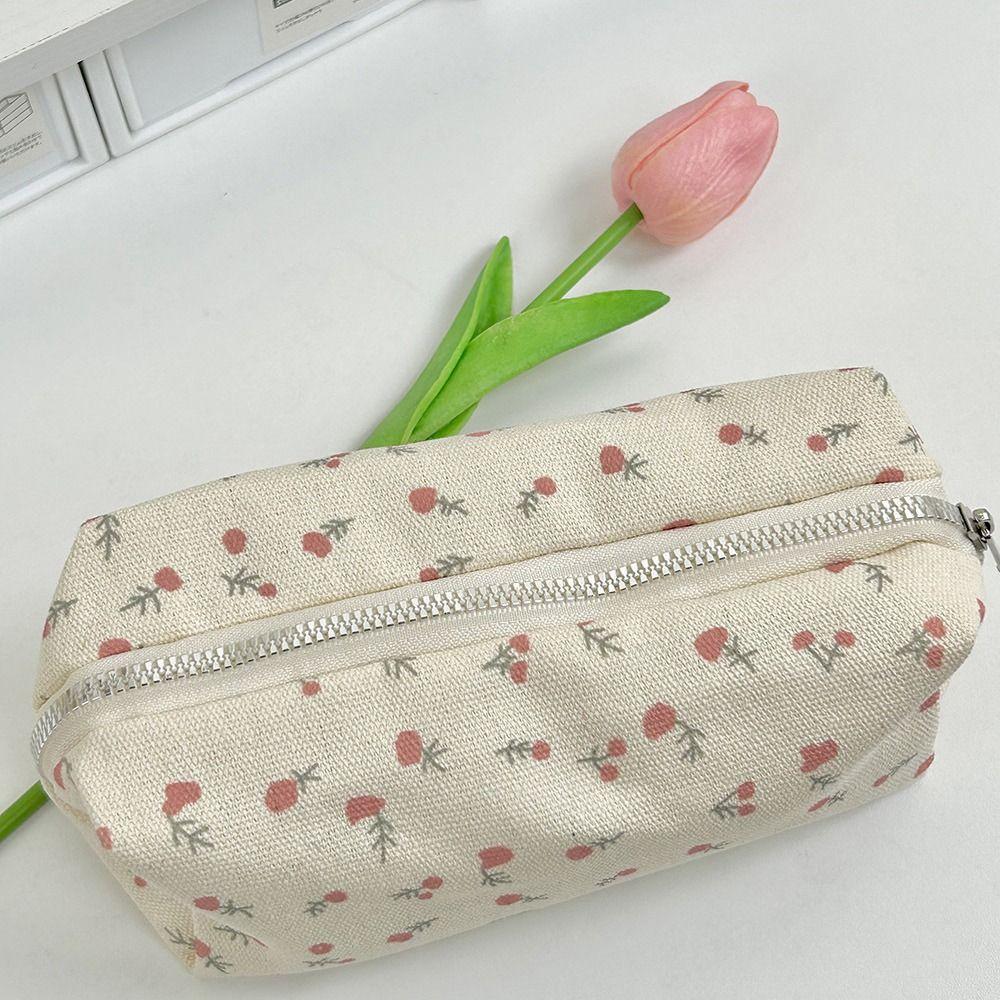 Small Flowers Pencil Cases Fresh Style Pen Bag Pen Box Floral Pencil Bag  School Supplies