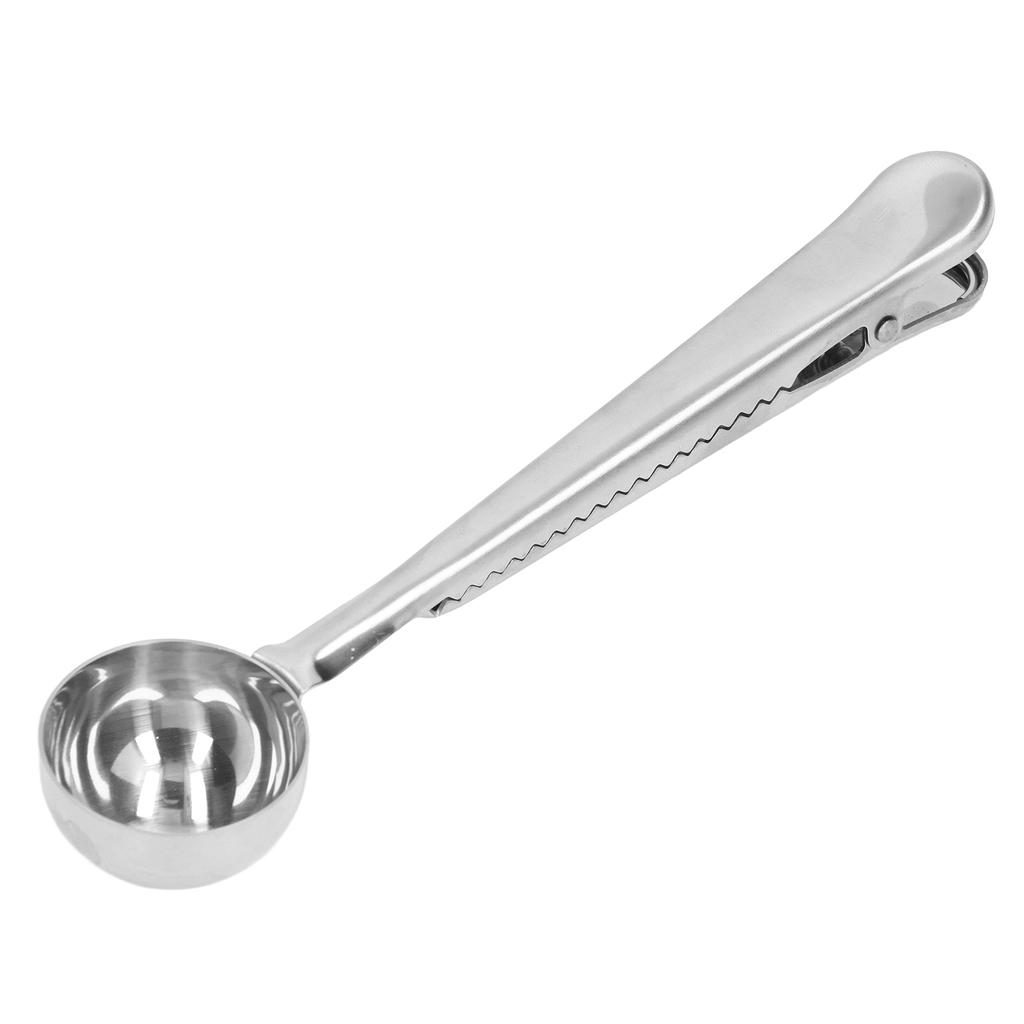 Coffee Spoon Sealing Clip 2 in 1 Stainless Steel Tight Sealing Deepen Design Convenient Practical Co