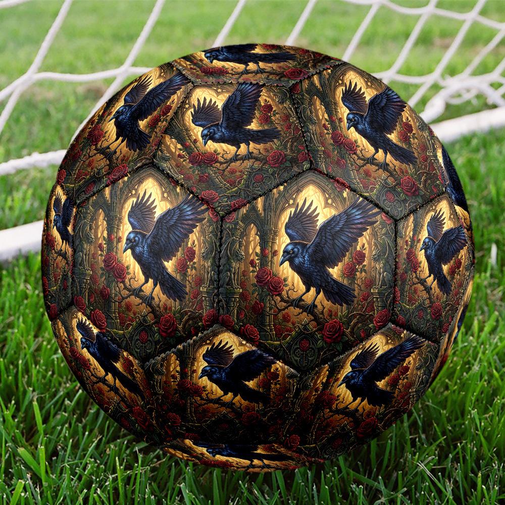1pc Raven Amidst Roses Durable Size 5 Soccer Ball Professional Match Training Football Indoor &Outdoor Sports Ball p60189
