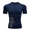Graphic Print Short Sleeve Compression Shirt for Men Summer Athletic Quick Dry T-shirts Tops Gym Workout Running Training Tees