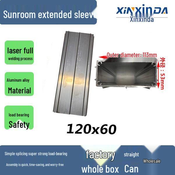 Sunroom Quick-Install Aluminum Alloy Square Tube Connector for Awnings