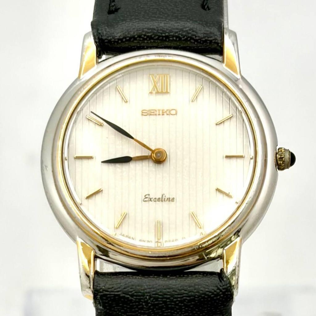 Used [NEW BATTERY] SEIKO Exceline Ladies Watch 4N20-0092 0N0062 New Belt Engraved