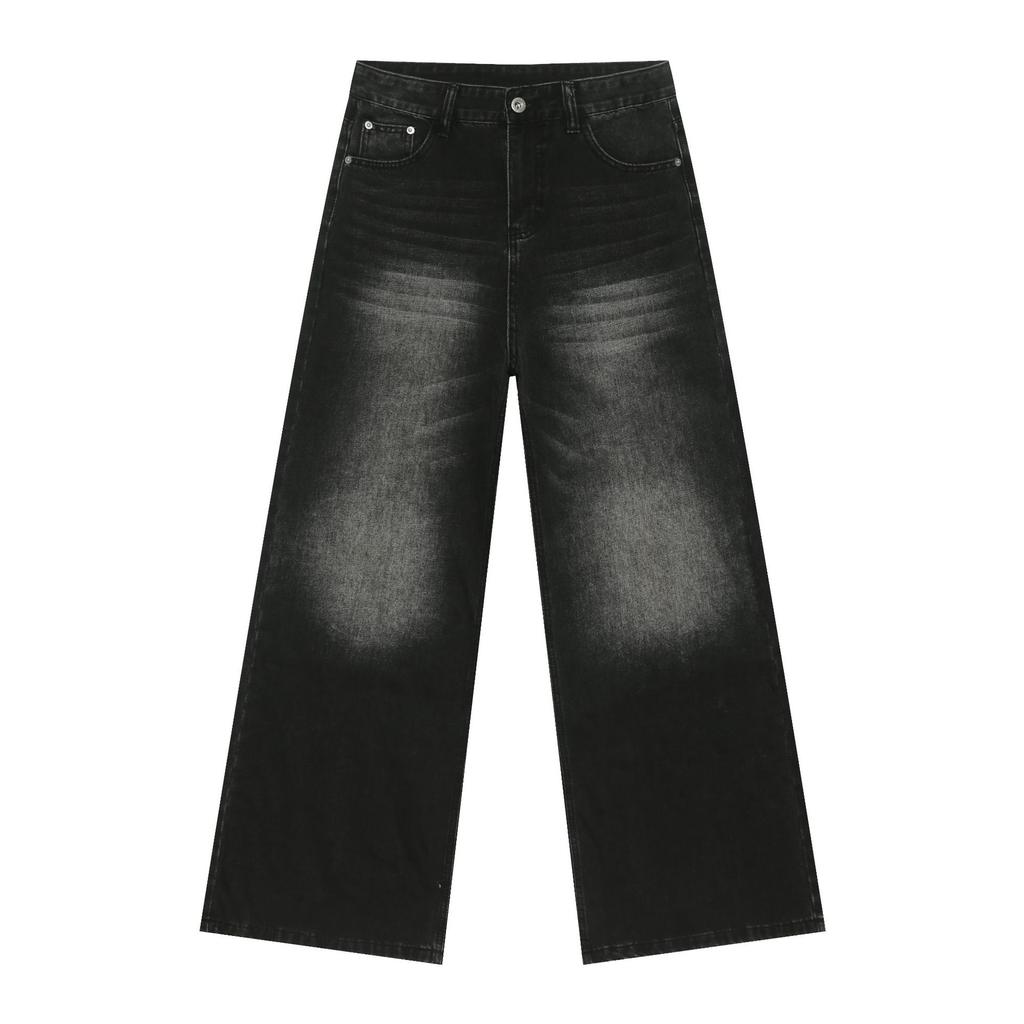 Jeans American Retro Jeans da Uomo Lavati Larghi Versatili Casual Dritti a Gamba Larga