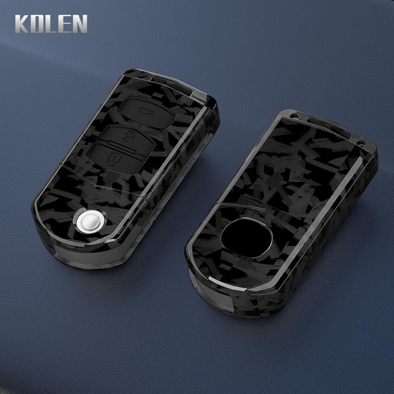 Kohlefaser-Optik Auto Schlüsselhülle Abdeckung Fob Für Mazda 2 3 5 6 8 Cx7 Cx-7 Cx5 Cx-5 Cx9 Cx-9 Mx5 Mx-5 M6 Rx8 Rx-8 2 3 4 Tasten Tasche