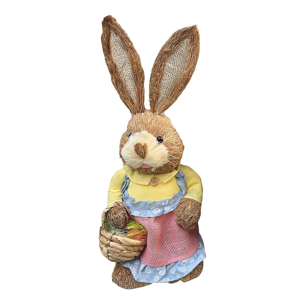 14 Inch Cartoon Easter Bunny Figure Rabbit Decoration Animal Art Crafts for Garden, Patio