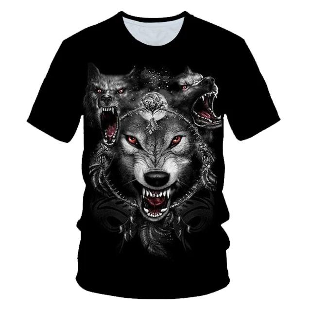 Animal Wolf T Shirt For Boys Print Children Boys Harajuku 3D T Shirt Summer Kids Short Sleeve Girls Tshirt Cartoon Baby T-Shirts