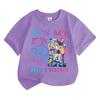 Boys' and Girls' Fashionable Birthday Themed Printed Round-Neck Short-Sleeve T-Shirts Summer Children's Loose-Fit Casual Tops