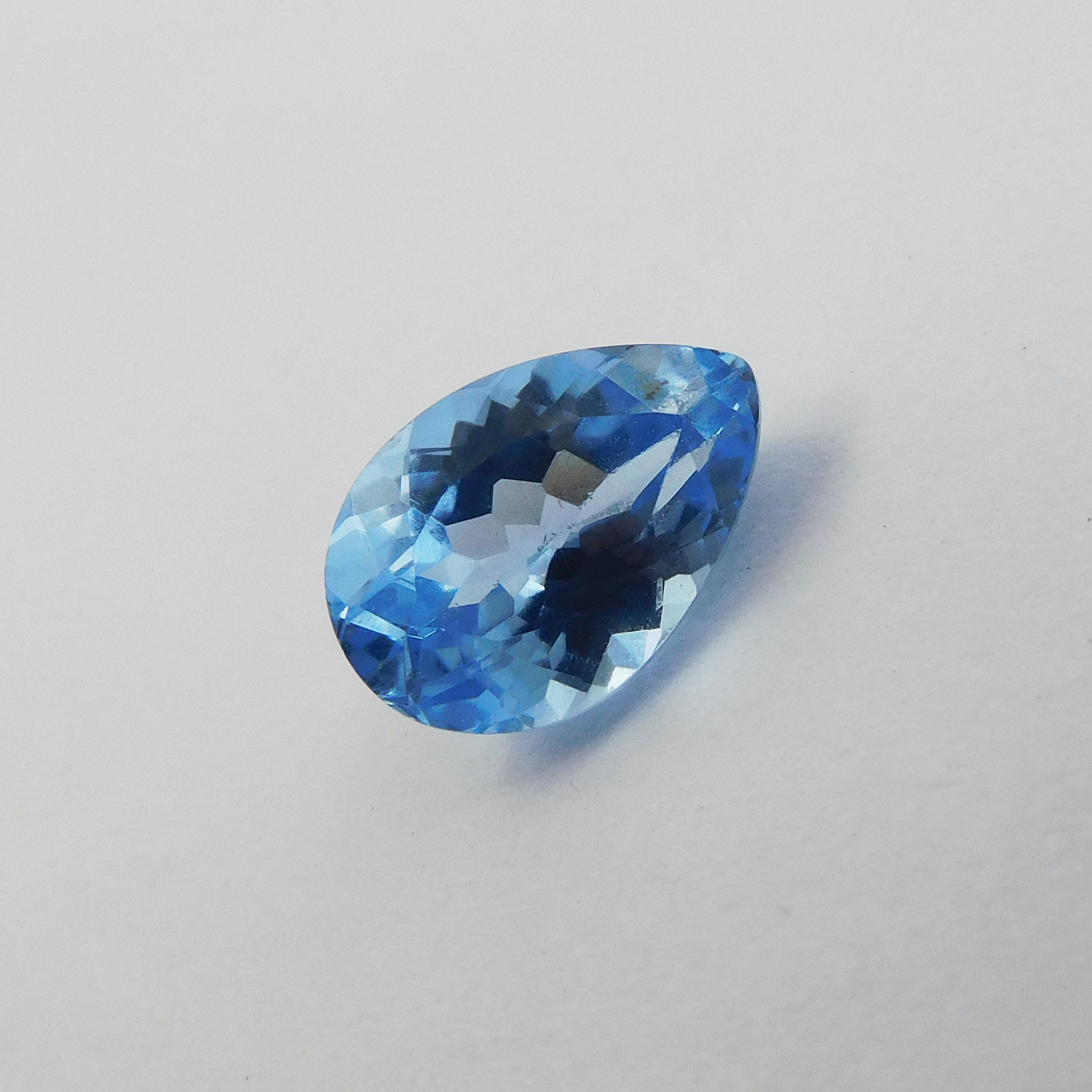 

NATURAL Pear Shape 6.10 Carat Ceylon Blue Sapphire Loose Gemstone CERTIFIED P-1137-S 13.5 mm approx синій