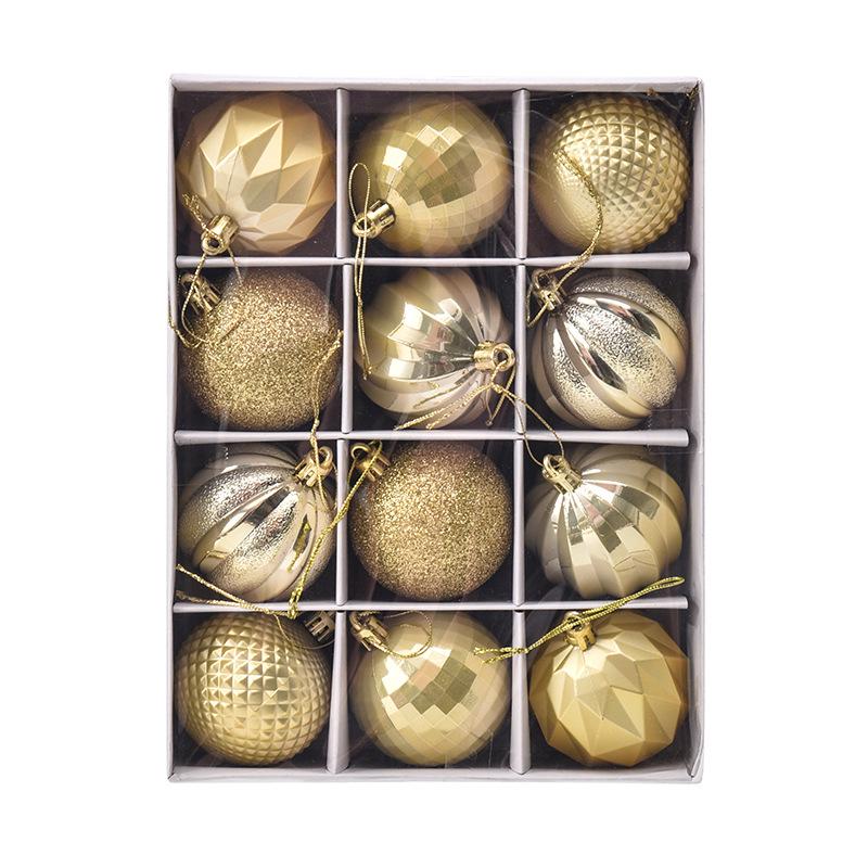 6cm Irregular Shape Christmas Ball Ornaments Set - 12pcs in Gift Box for Tree & Window Decorations