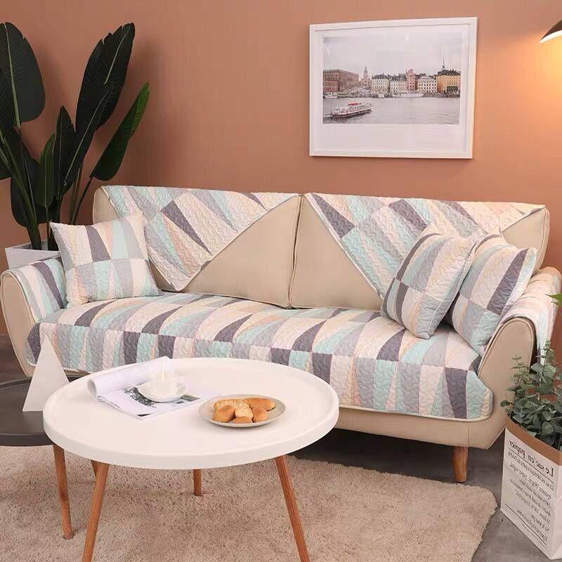 

Ткань для диванной подушки из чистого хлопка, всесезонный противоскользящий чехол для дивана в гостиной, простая современная универсальная подушка 70*70