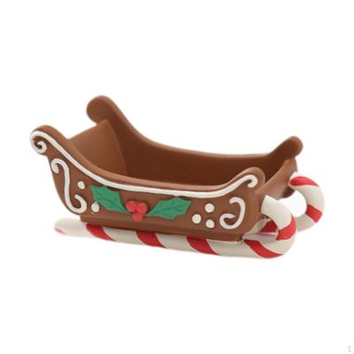 Christmas Sleigh Decoration Santa Xmas Decor Ornament Mini Sled Figurine for Living