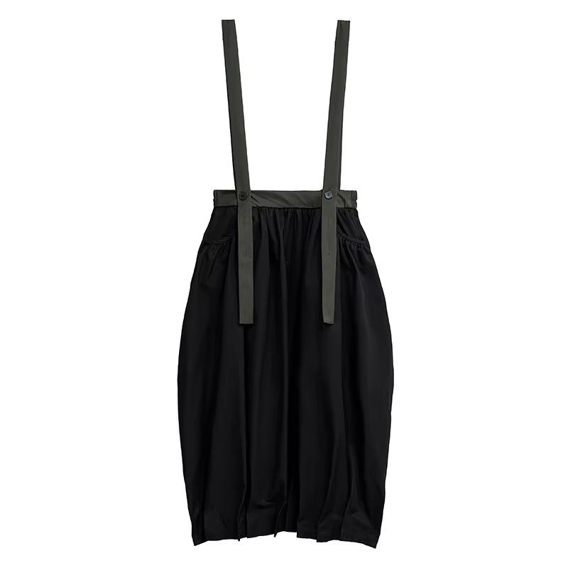 

Xitao Юбка контрастного цвета с плиссировкой и бретелями GYX1540 One Size чёрный