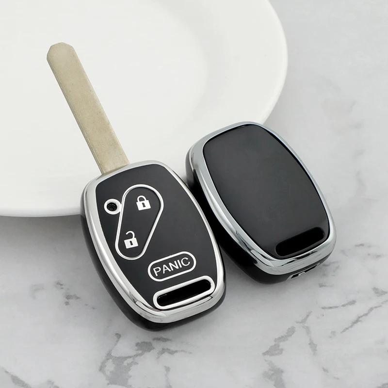 For Honda Accord Civic Fit Freed Stepwgn Cr-V 2/3/4 Buttons Tpu Car Key Case Cover Keyless Fob Shell Holder Protector