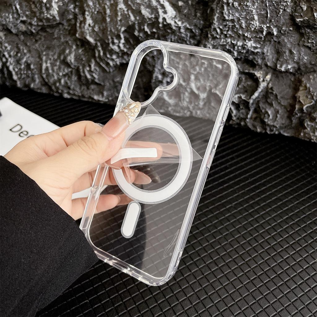 For iPhone 17 Air Pro Max 16 15 14 13 12 11 Pro Max Plus Mini Pro Max Anti Drop Cover New Transparent For Magsafe Magnetic Case