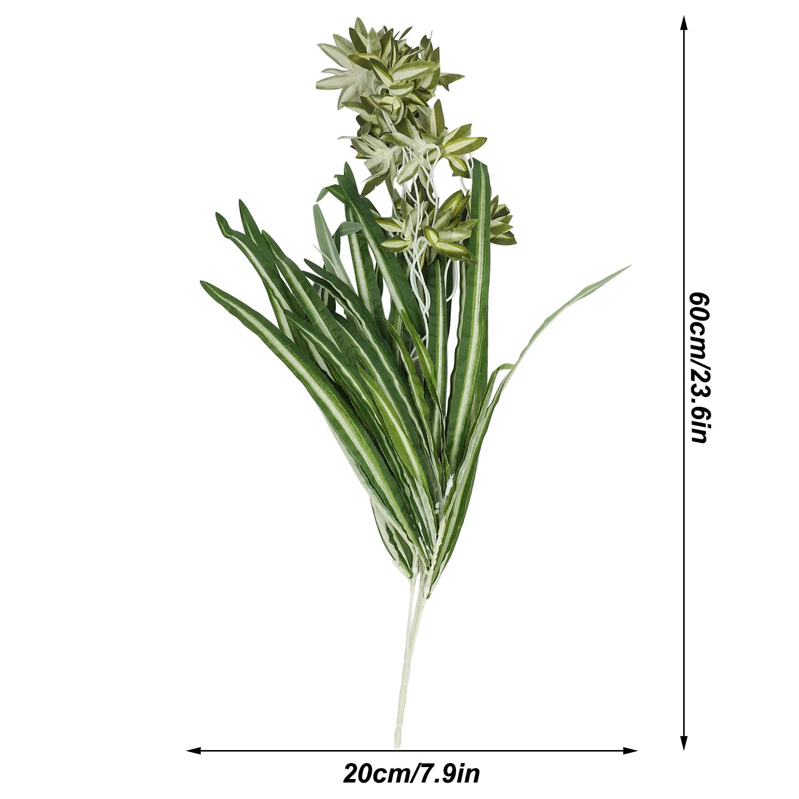 

65cm Artificial Flowers Plants Wall Hanging Chlorophytum Potted Green Plants PVC Fake Simulation Flower Living Room Decor зелений