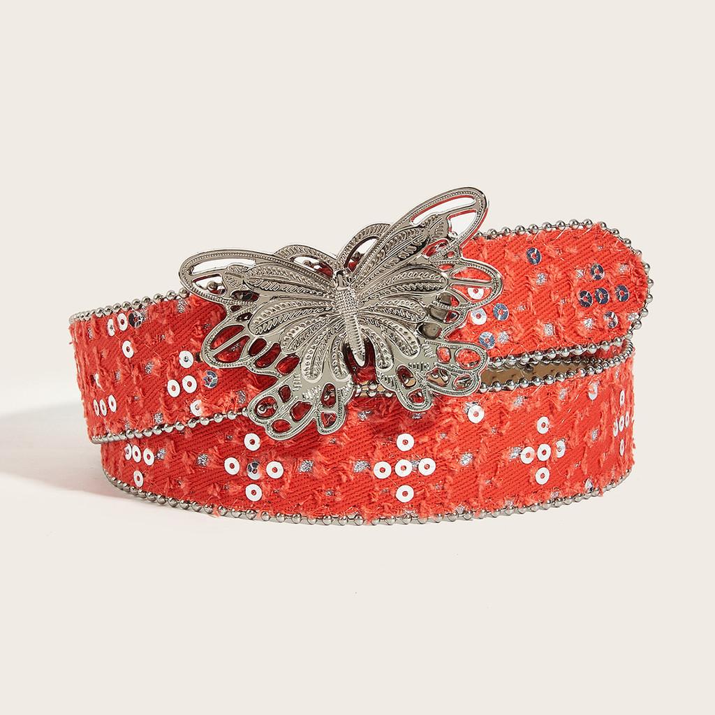 Canvas Casual Womens Belt With Butterfly Clasp Jeans Belt Clothing Accessories