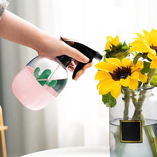 500 ml Sprühflasche, auslaufsicher, großes Fassungsvermögen, tragbar, Gartenbewässerung, Kaktus-Dekor, Gießkanne für Zuhause