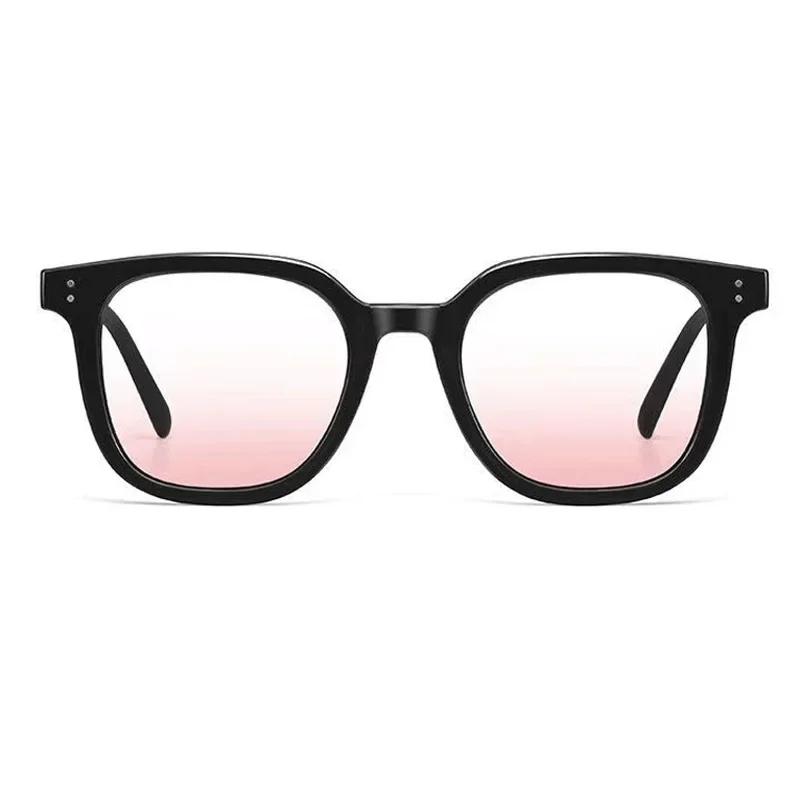 Sunglasses for Women Transparent Black Frame Powder Blusher Glasses Makeup Free Self Beautification Square Large Frame