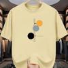 Minimalist Geometric Contrast Print ShortSleeved Unisexs American Street Fashion TShirt Loose And Versatile Casual Top