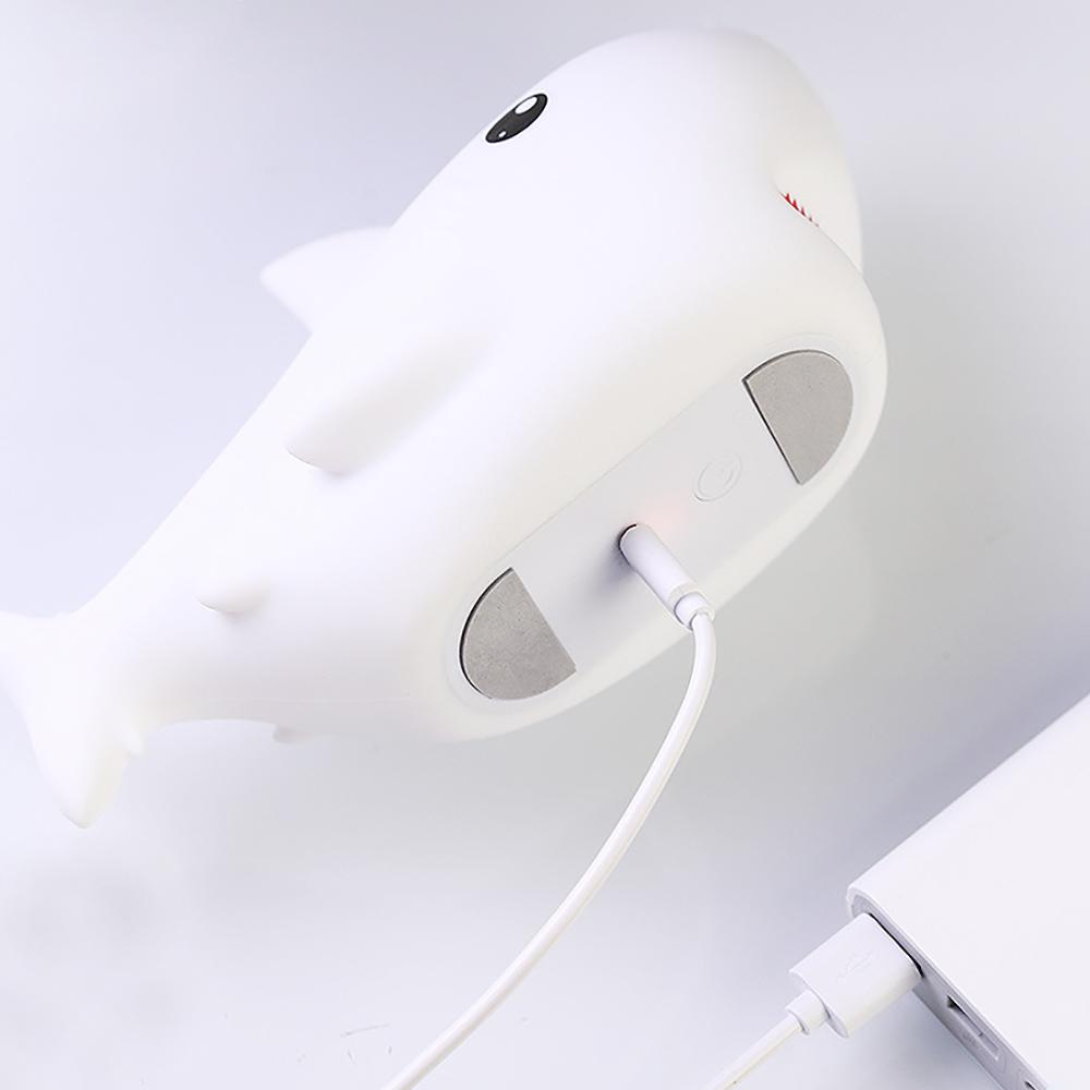 Soft Silicone Night Light Creative Lovely Cartoon Shark Shape LED Lamp Bedside Light Decorative Atmosphere Lamp for Kids Gifts