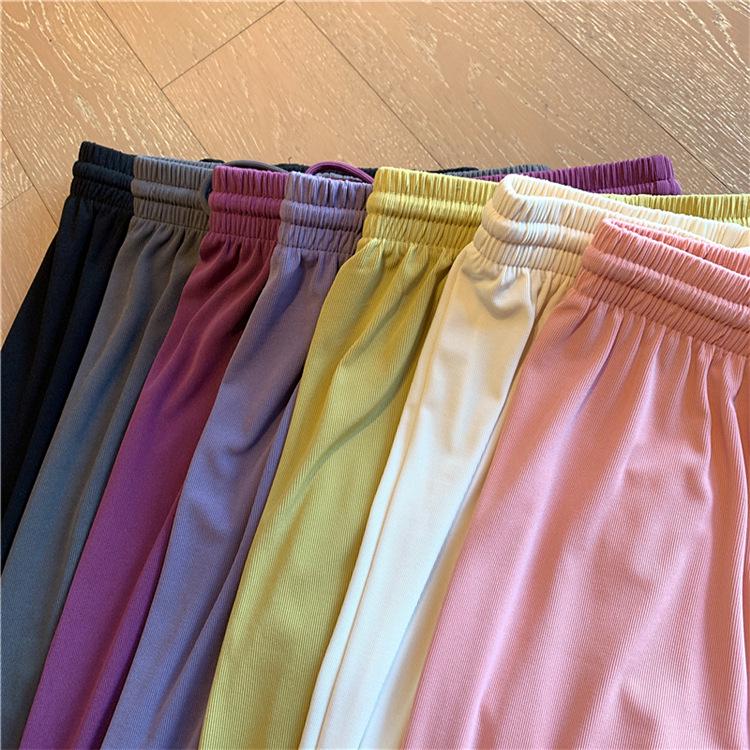 

Трендовые женские драпирующиеся брюки широкого кроя - Повседневная одежда на весну/осень One Size розовый