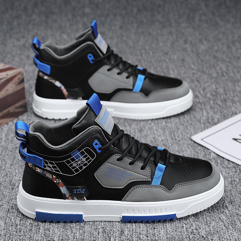 Spring men's shoes new breathable high-top shoes male students versatile platform sports and leisure board shoes