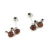 Les Trésors De Lily [N2240] - Cognac Amber 'Inspiration' Silver Earrings (rhodium-plated)