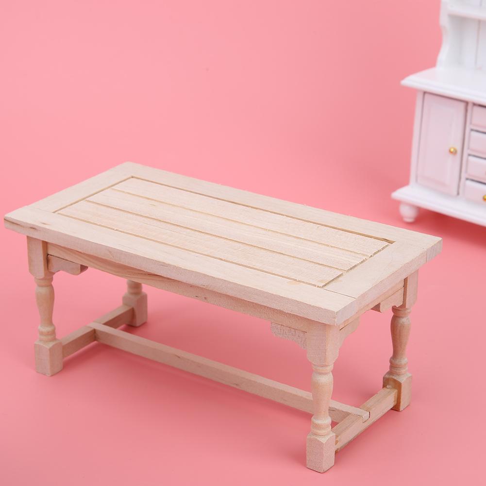 1:12 Mini Masă din Lemn pentru Grădină/Sală de Mese, Model Mobilier pentru Casă de Păpuși