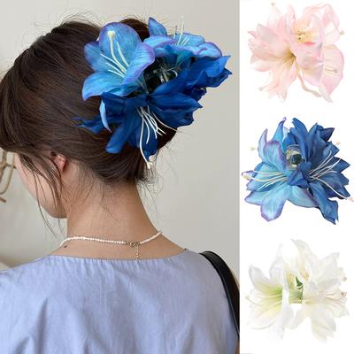 Fleurs simulées Pinces à cheveux Épingle à cheveux Mode Deux fleurs Accessoires pour cheveux Grande pince à cheveux pour femmes filles