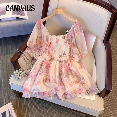 Plus Size Women's Summer Thin Floral Chic Design Sense of Niche Top