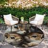 Squirrel pattern round rug,Carpet Rug for Living Room Bedroom  Playroom ,Non-slip Floor Mat,Holiday Gifts and Birthday Gifts.