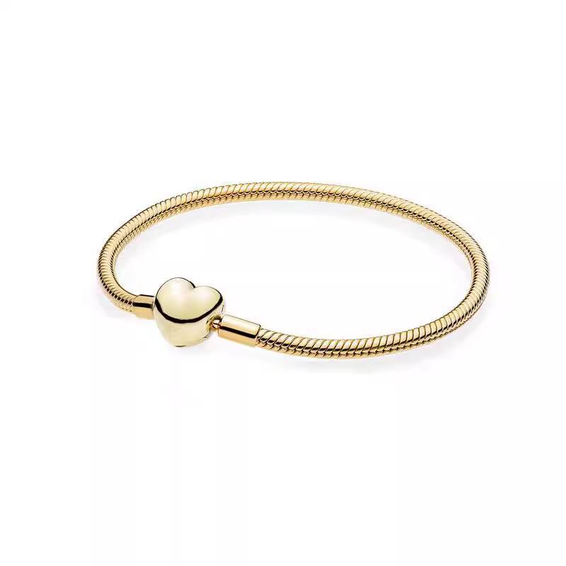 Panjia White Copper Plated Gold Snake Bone Chain Bracelet