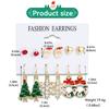 6-częściowy zestaw modnych i prostych kolczyków damskich, zestaw z serii świątecznej, kolczyki z wzorem Świętego Mikołaja, choinki, płatka śniegu