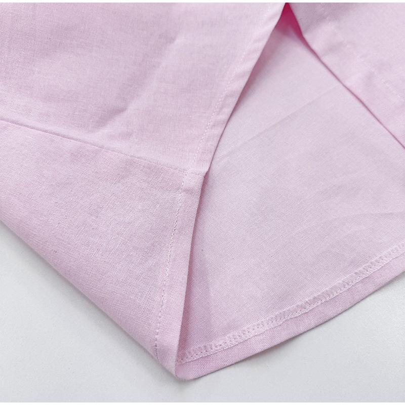 Women's Pure Cotton Shirt and Pants Set Casual Solid Color Women's Set V-neck Button Decoration Sweet Style Spring and Summer New Women's Clothing