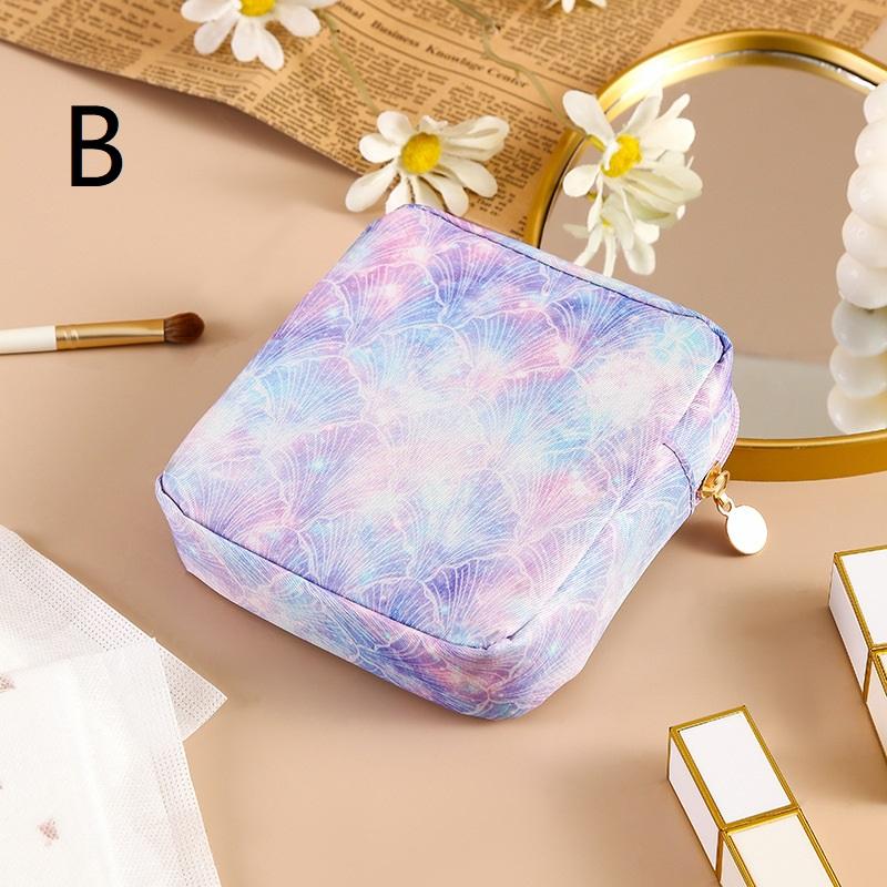 Borsa Porta Assorbenti con Gradiente, Pochette Mestruale Portatile, Organizer Impermeabile per Cosmetici per Tampax Assorbenti, Mini Custodia per Auricolari