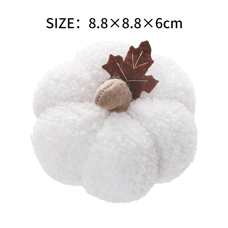 

3 Colors Classic Halloween Pumpkin Decorations Halloween Nordic Wind Simulation Soft Pumpkin Ornaments For Party & Home Gifts білий