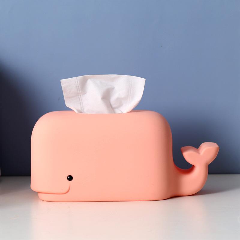 Creative Silicone Tissue Box Desktop Mobile Phone Holder Cute Cartoon Living Room Bedroom Children's Anti-fall Household Pumping Paper Box