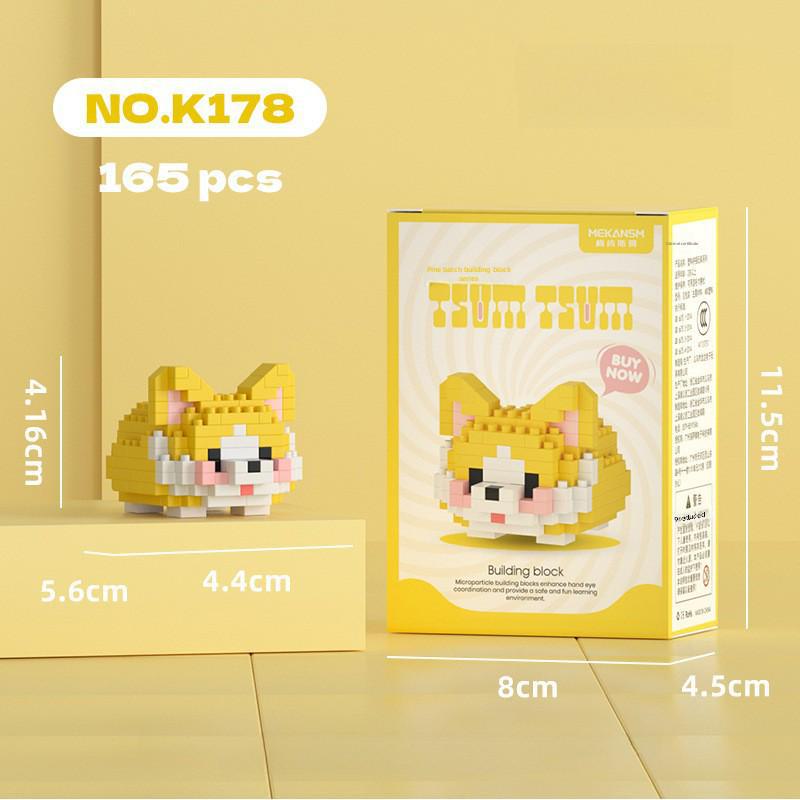 "Mini Particle Assembly Block Toys: Educational Cat Puzzle Ornaments for Kids, Compatible with LEGO"