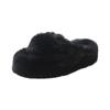 2025 Women's Open Toe Cross-Strap Fur Slippers: Autumn/Winter Fashion, Thick Sole, Height Boosting
