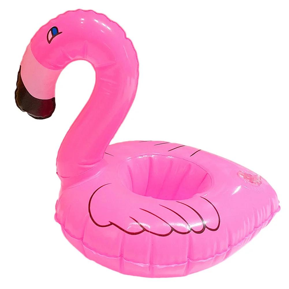 1-20 Pcs Inflatable Drink Cup Holder Tropical Flamingo Party Decoration Swimming Pool Toys PVC Floating Beverage Cup Holder Tray