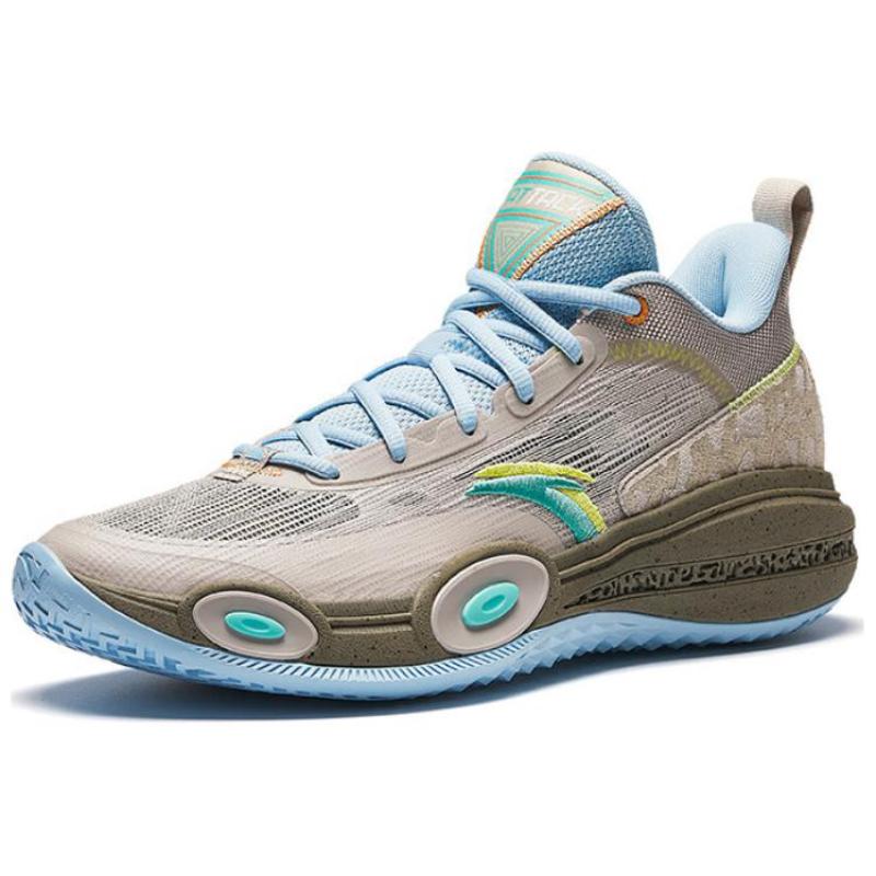 Anta Raid 1 Low Top Basketball Shoes Men's Gray Sneakers 112421109-4